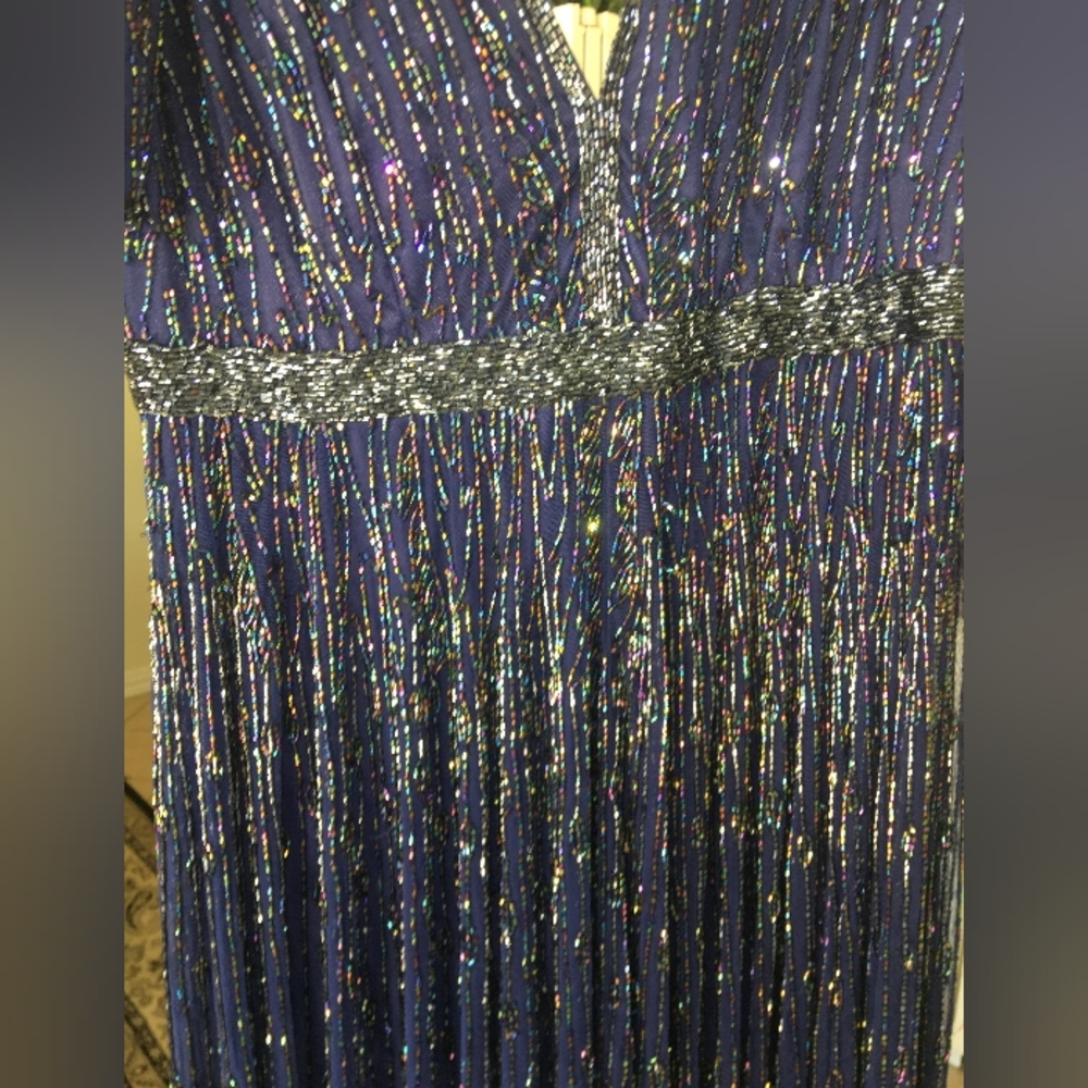 New! Mac Duggal fully beaded cold shoulder gown.